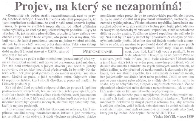 Projev havel